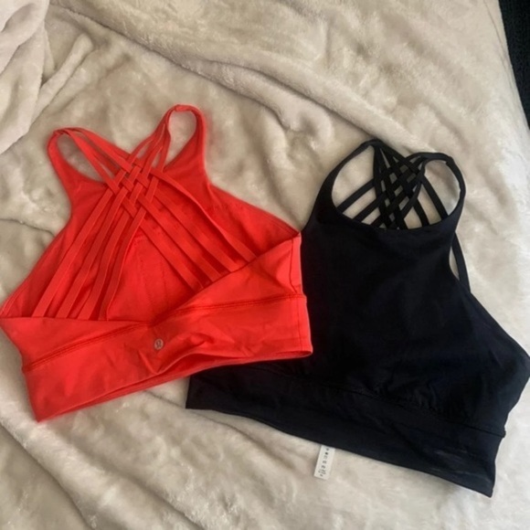 Lululemon free to be moved high neck brace red 10 - Picture 2 of 9